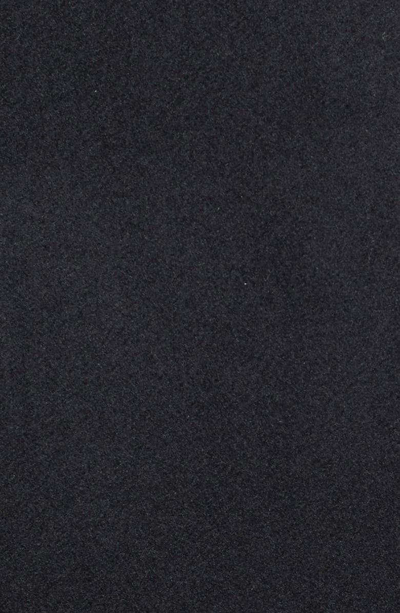 French Connection Leather Trim Long Coat with Removable Faux Fur Collar, Alternate, color,