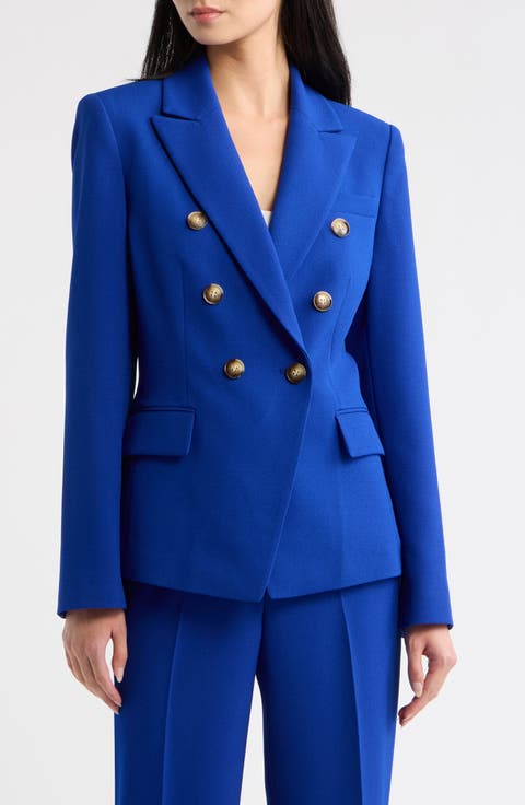 Crepe Double Breasted Blazer