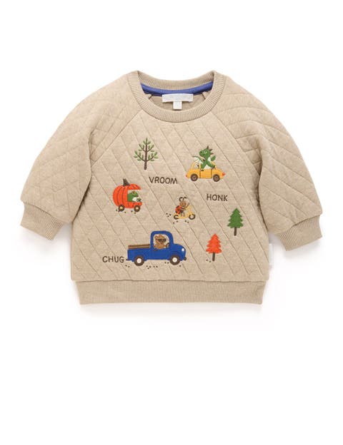 Adventure Quilted Fleece Applique Sweatshirt