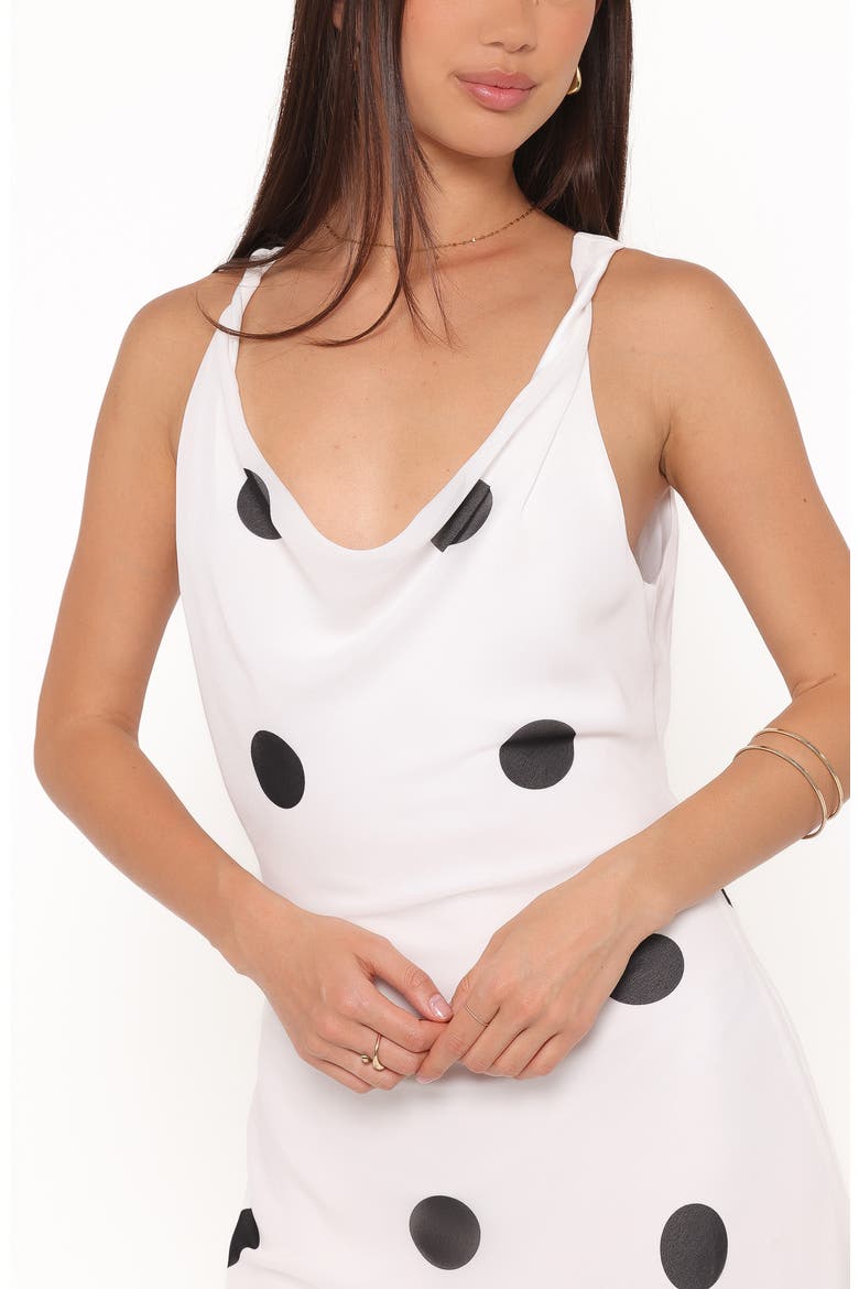 Collette Cowl Neck Sleeveless Maxi Dress, Alternate, color, WHITE POLKA DOT