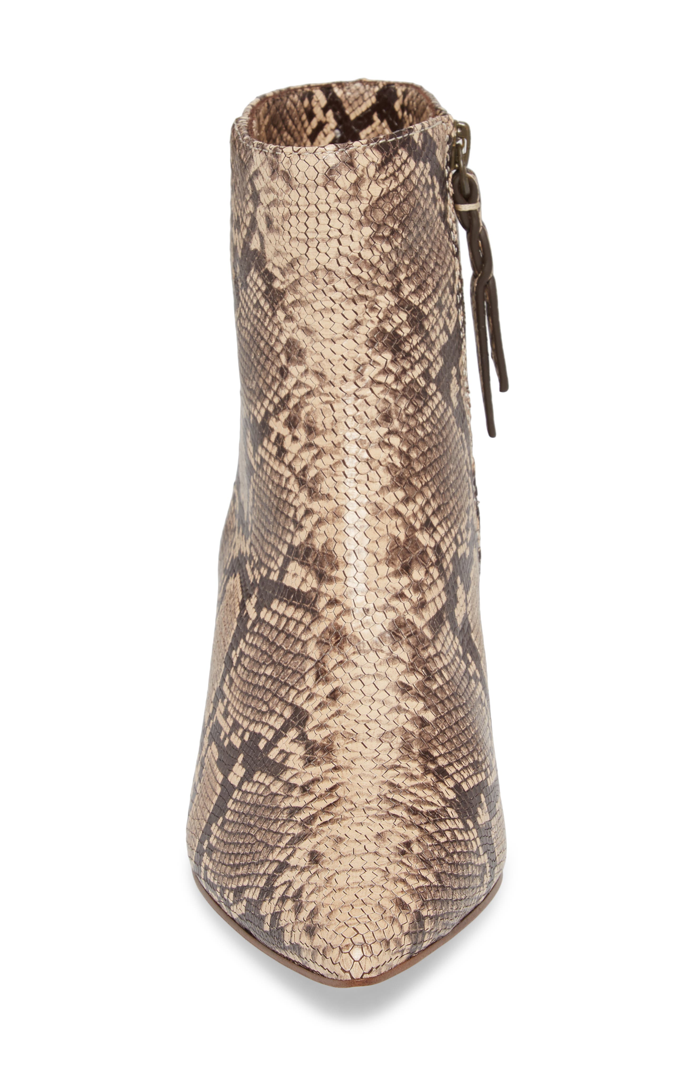 Nettie Kitten Heel Bootie, Alternate, color, NATURAL EMBOSSED SNAKE LEATHER