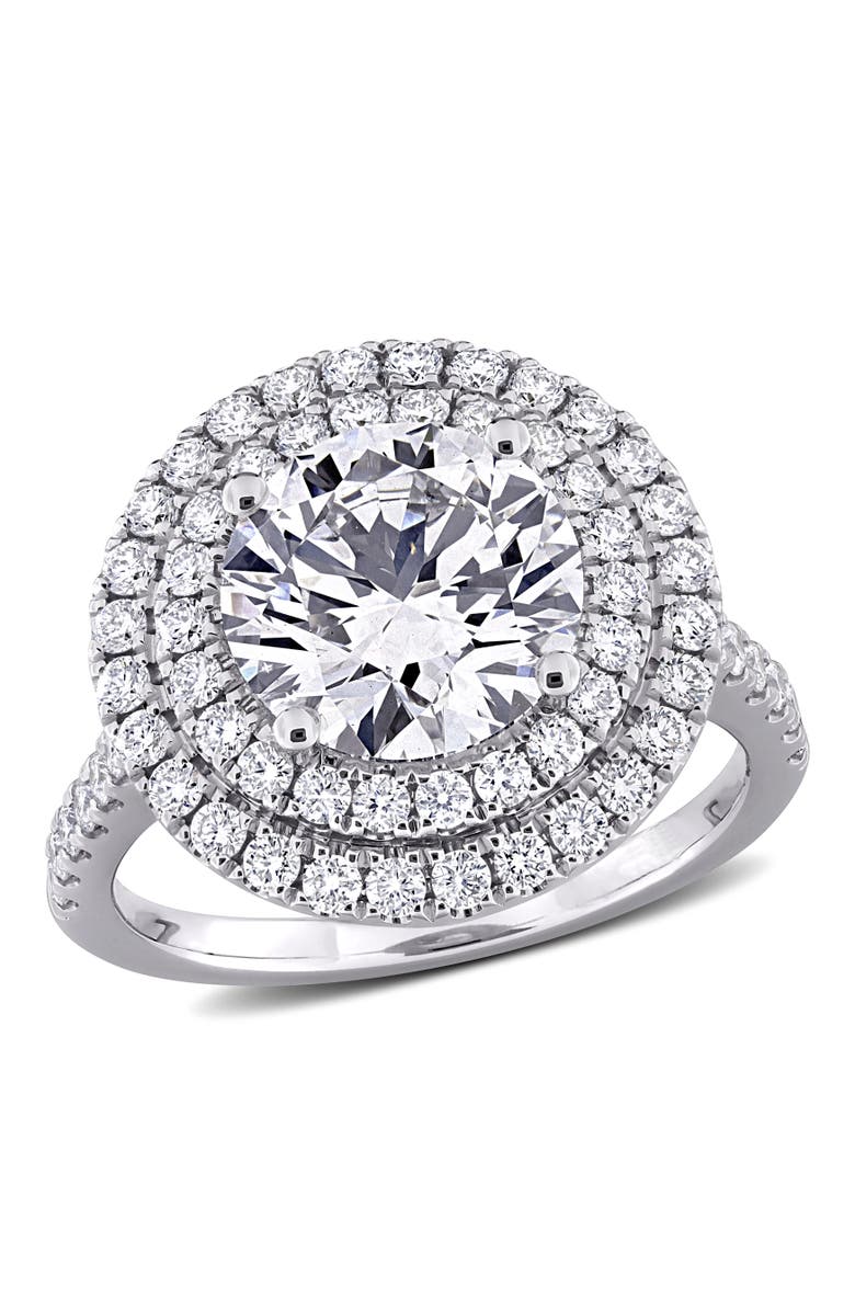 Julianna B. 3-7/8 CTW Lab-Grown Diamond Halo Ring 14k, Main, color, White Gold