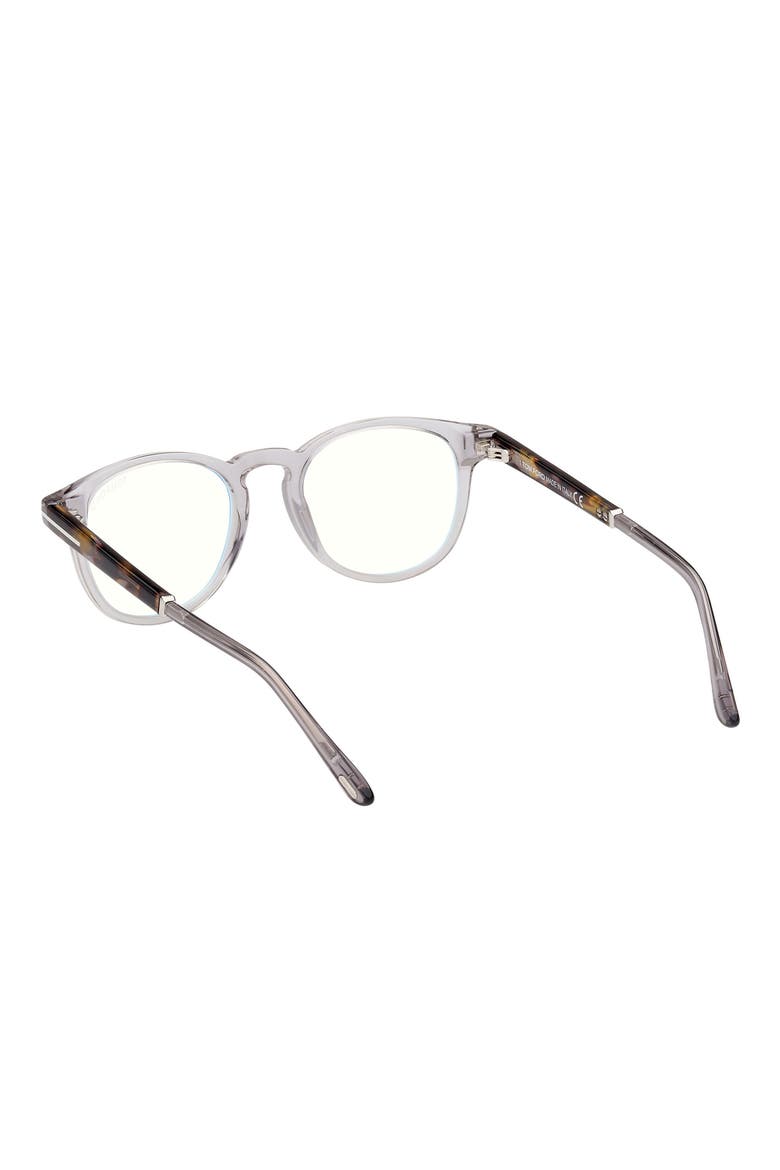 49mm Round Blue Light Blocking Optical Glasses, Alternate, color, SMOKE GREY PALLADIUM