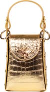 Persaman New York Anette Croc-Embossed Leather Crossbody Bag