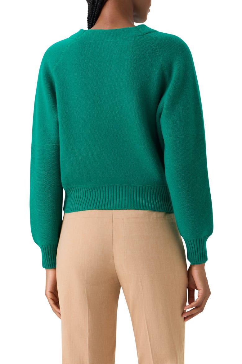 Cashmere Piqué Zip-Up Cardigan, Alternate, color, TOURMALINE