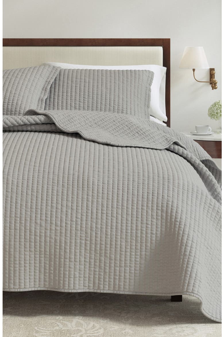 Channel Stitch Quilt Set, Alternate, color, LIGHT GRAY
