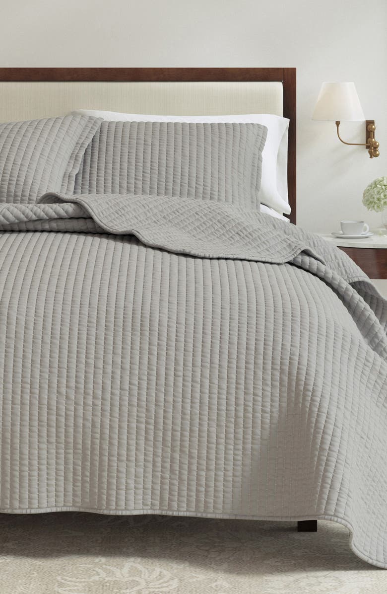 Woven & Weft Channel Stitch Quilt Set, Alternate, color, Light Gray