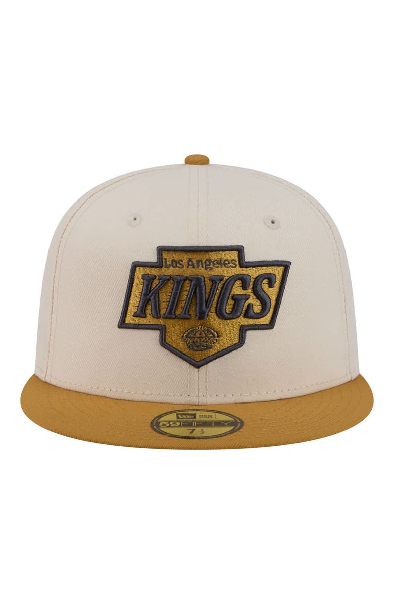 New Era Men's New Era  Cream/Tan Los Angeles Kings Colorpack Two-Tone 59FIFTY Fitted Hat, Alternate, color, Cream