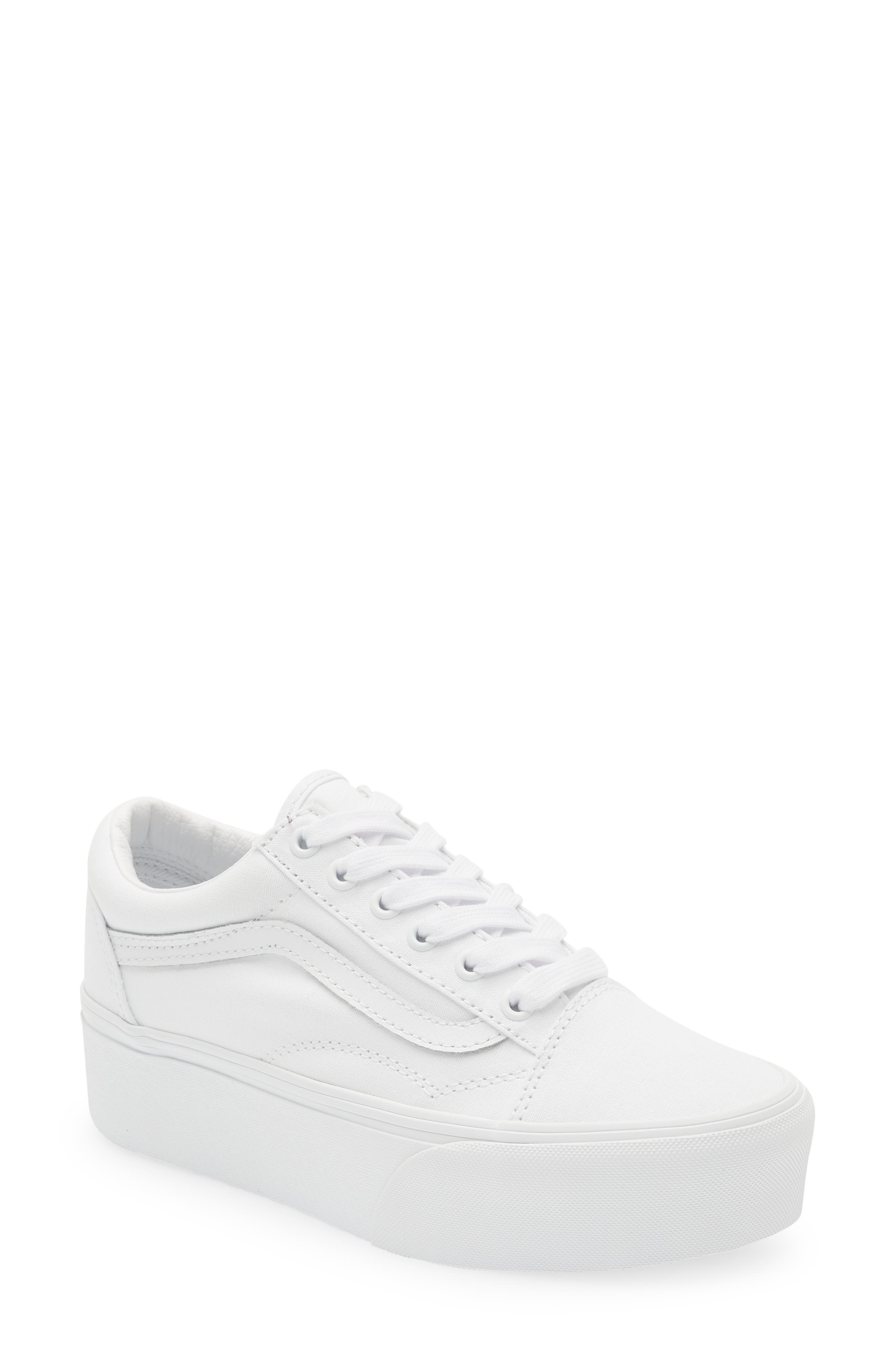 Old Skool Stackform Sneaker, Main, color, TRUE WHITE