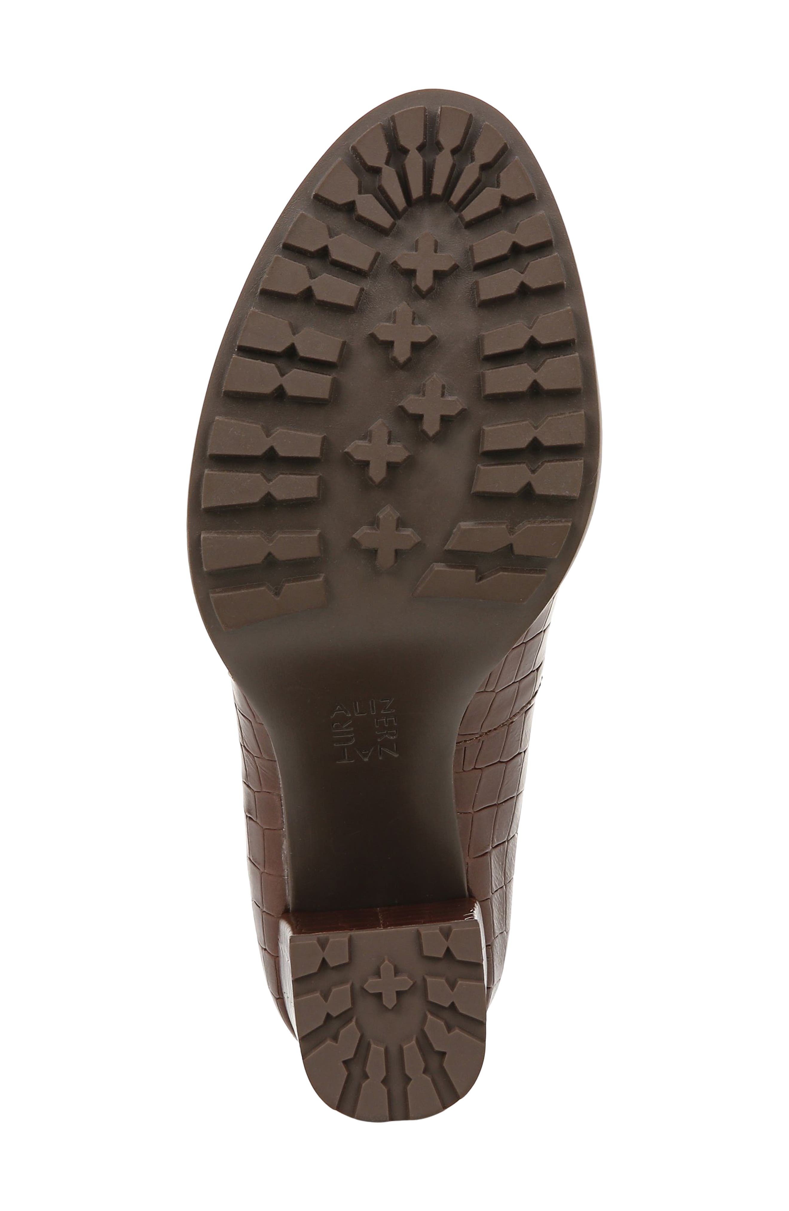 Callie Loafer Pump, Alternate, color, BROWN CROC LEATHER