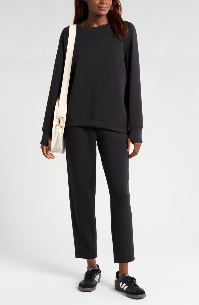 Zella Soft Scuba Knit Oversize Crewneck Sweatshirt, Alternate, color,