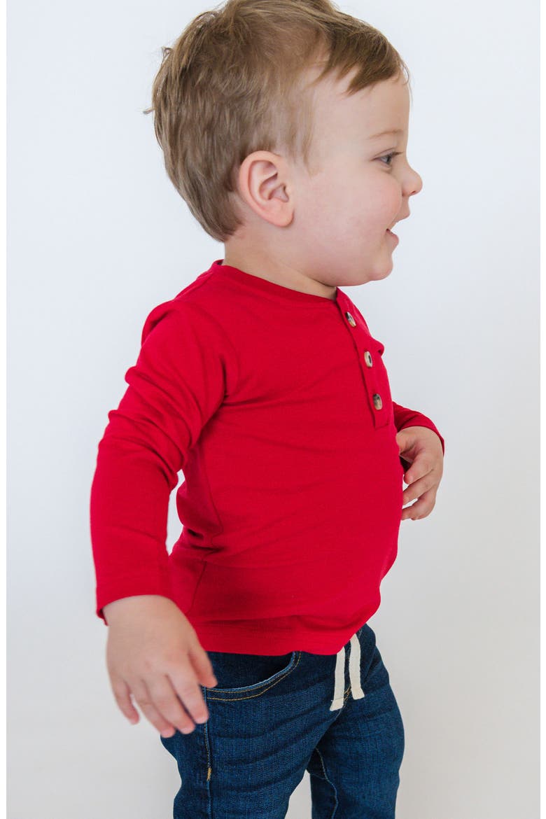 Cotton Henley, Alternate, color, RED