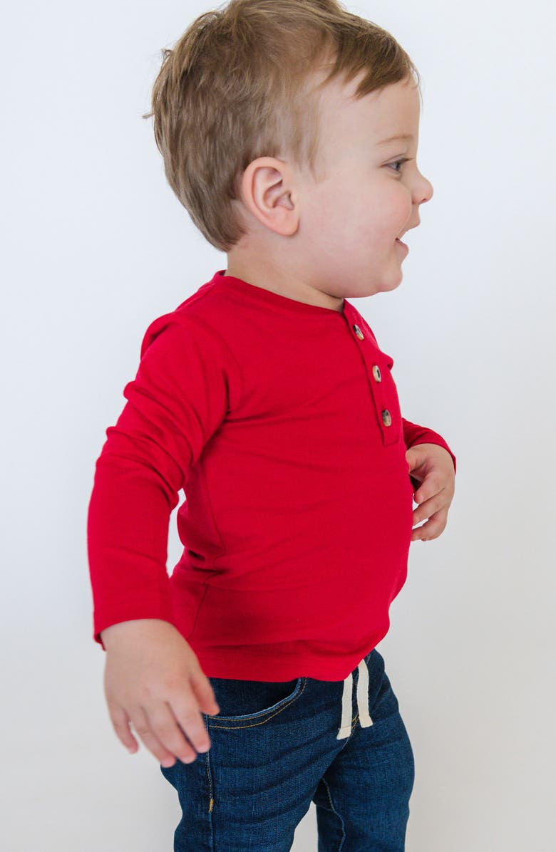 RuggedButts Cotton Henley, Alternate, color, Red