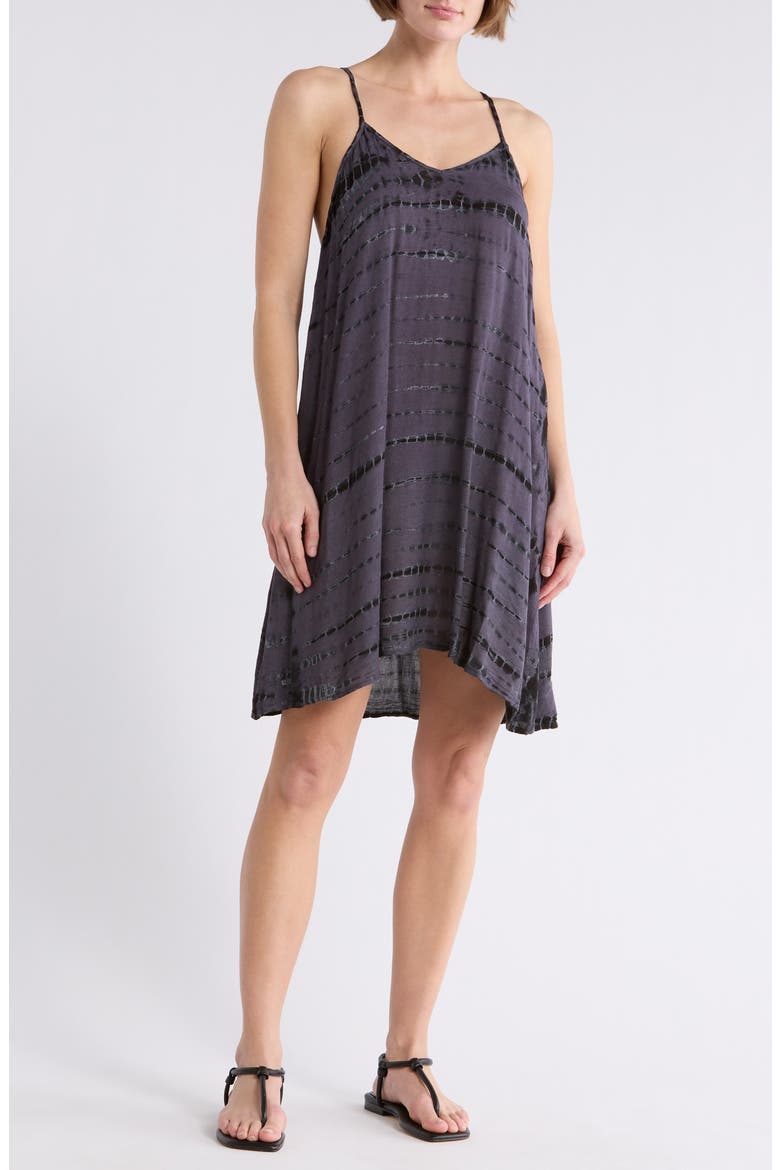 Tie Dye Cover-Up Minidress, Main, color, CHARCOAL