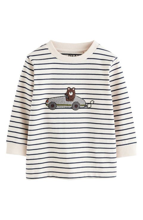 Kids' Appliqué Long Sleeve Cotton Graphic T-Shirt (Baby & Little Kid)