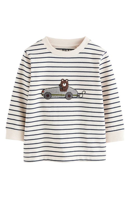Next Kids' Appliqué Long Sleeve Cotton Graphic T-shirt In White