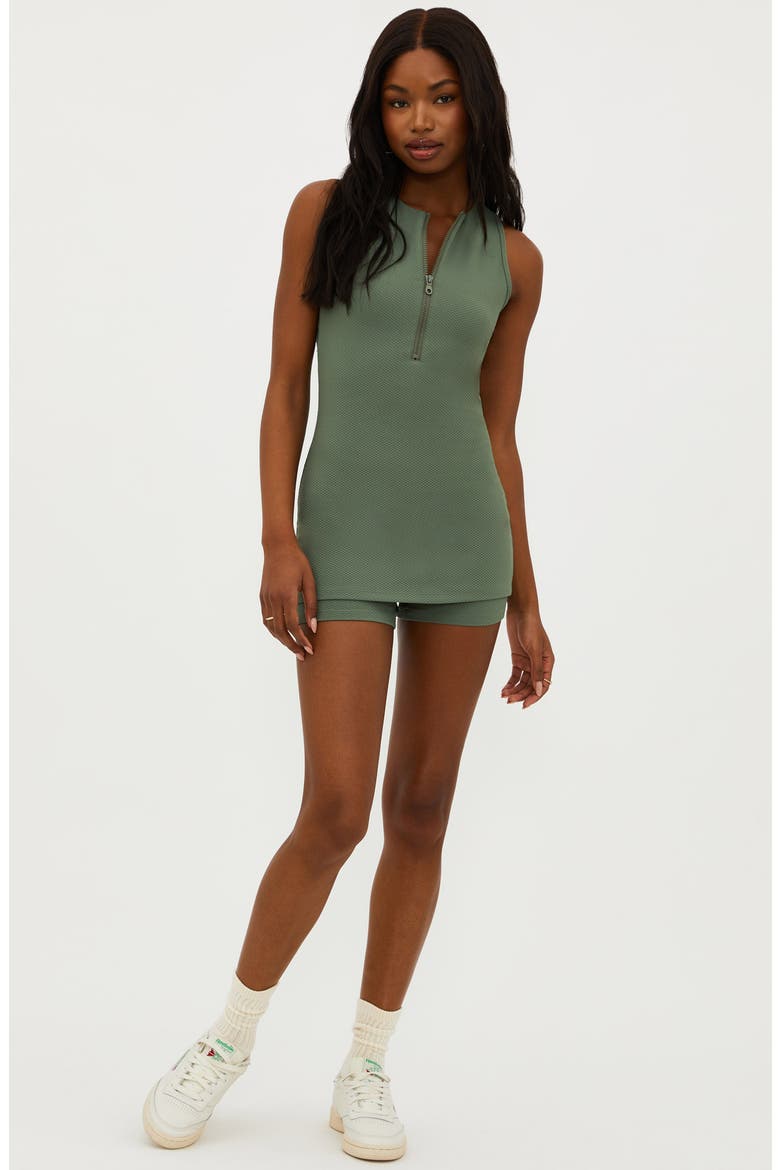 Olina Textured Back Cutout Romper, Alternate, color, QUEEN PALM WAFFLE