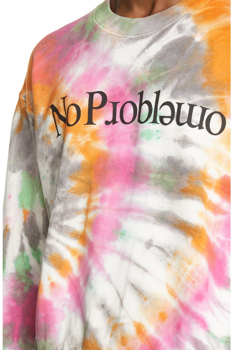 No Problemo Tie Dye Cotton Sweatshirt, Alternate, color, BLUE