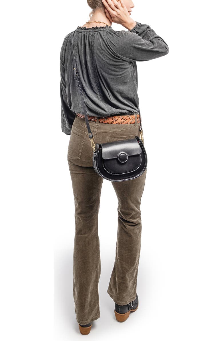 OLD TREND Begonia Genuine Leather Vintage Compact Crossbody, Alternate, color, Black