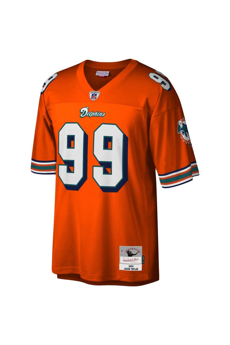 Men's Mitchell & Ness Jason Taylor Orange Miami Dolphins Big & Tall 2004 Retired Player Replica Jersey, Alternate, color, Orange