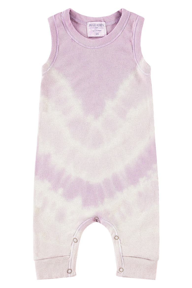 Tie Dye Tank Romper, Main, color, PURPLE