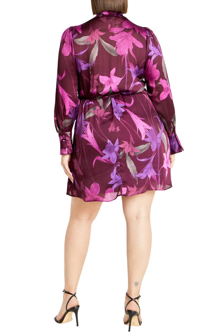 Maelynn Print Long Sleeve Wrap Dress, Alternate, color, PURPLE