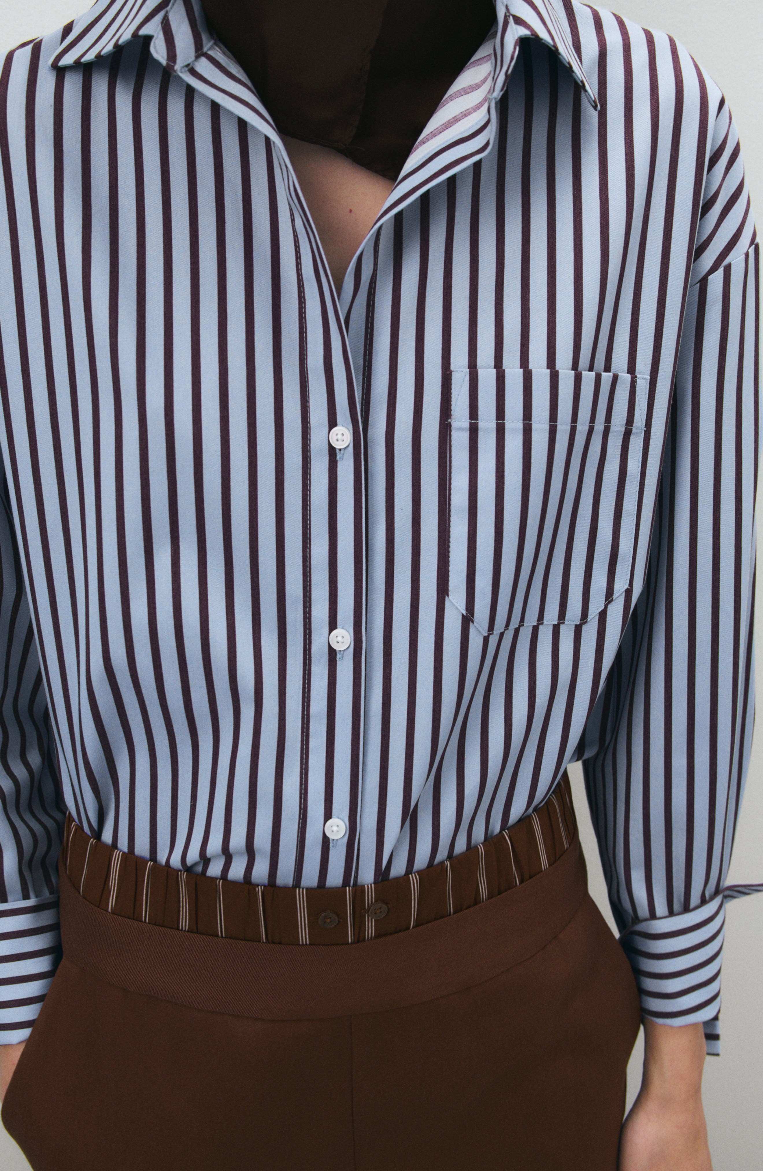 Stripe Cotton Blend Button-Up Shirt - image 2