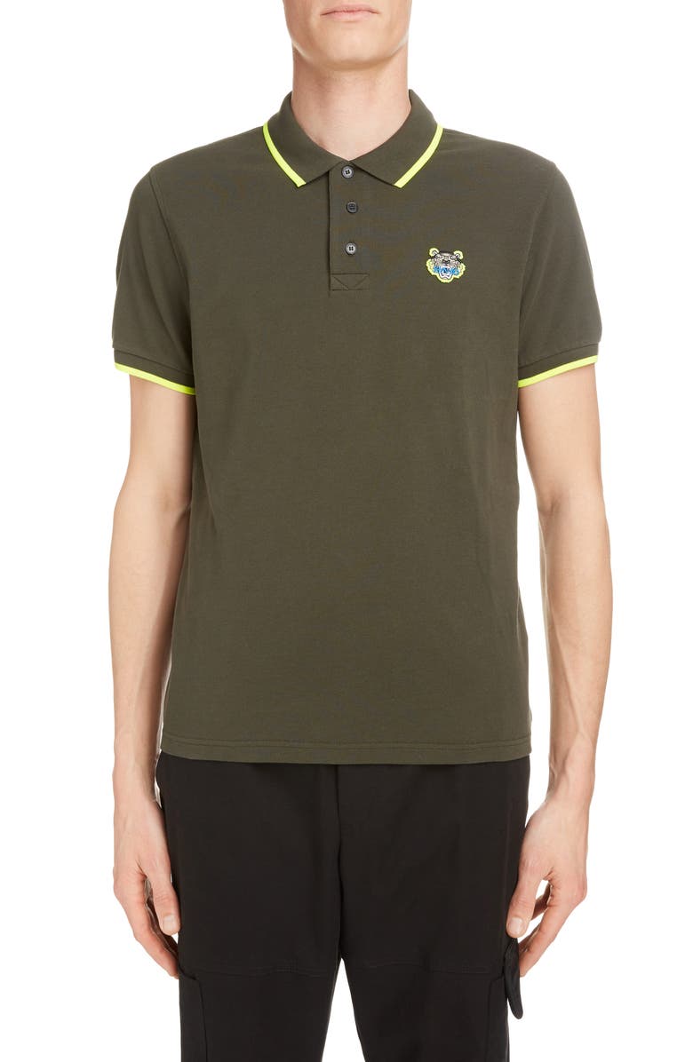 KENZO Marled Cotton Polo, Main, color, 