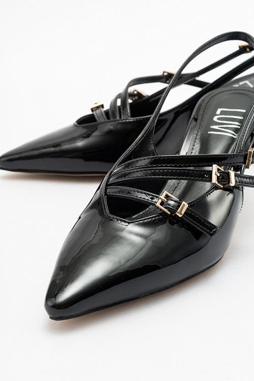 Prologue Shoes Magra Pointed-toe Slingback Stiletto In Black