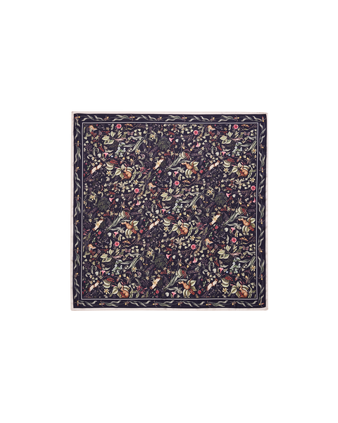 Wolf Garden Navy Square Scarf