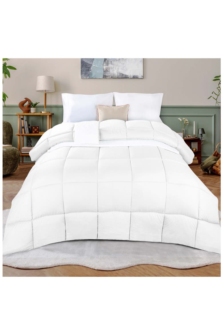 Reversible Down Alternative Comforter, Alternate, color, WHITE
