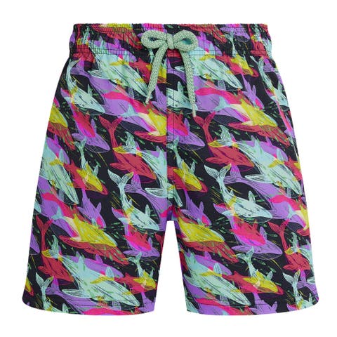 Boys Stretch Swim Shorts Whales Offset