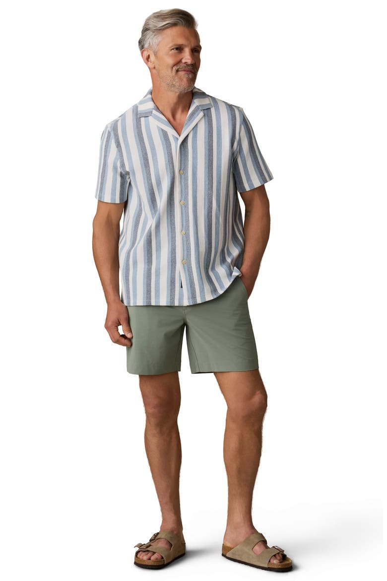 Oasis Button-Up Camp Shirt, Alternate, color, BLUE BEACH STRIPE