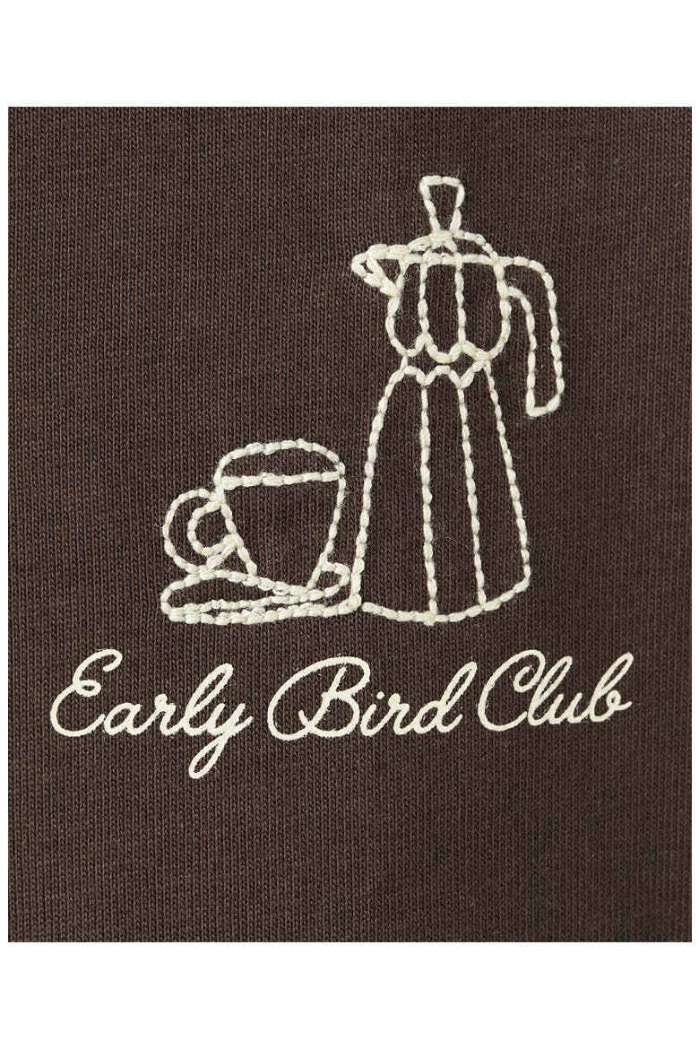 Embroidered Cotton T-Shirt, Alternate, color, BROWN