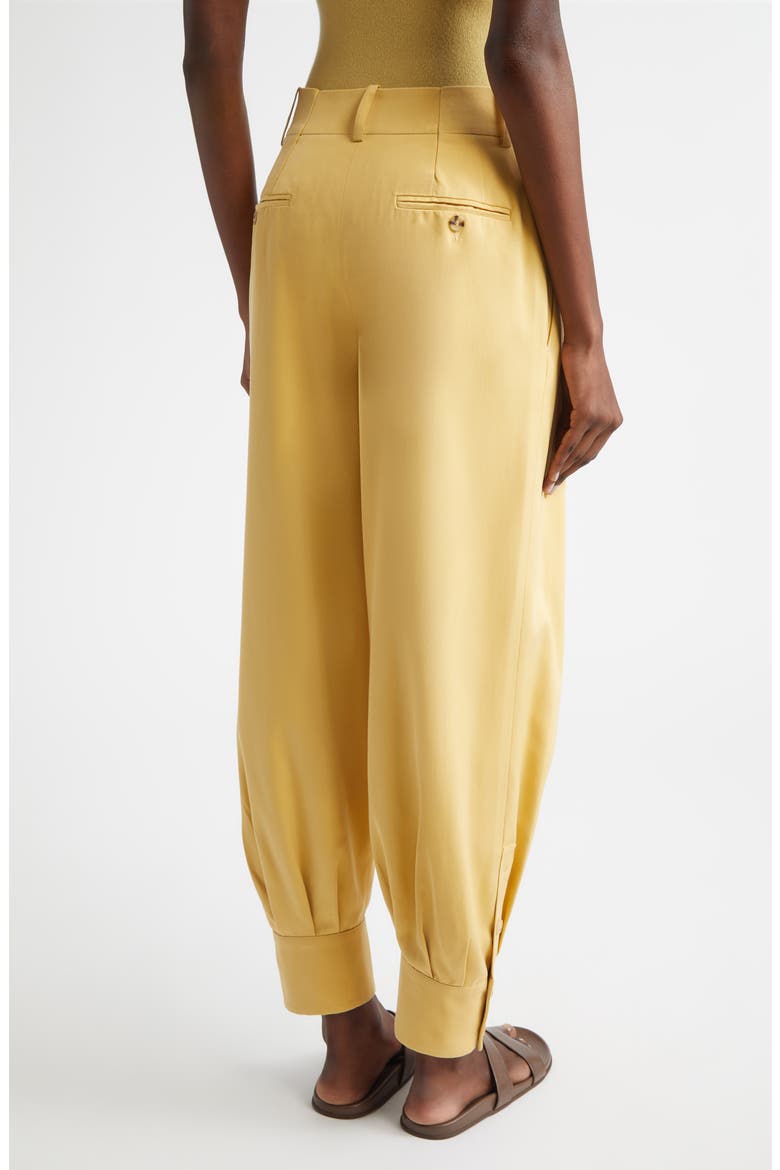 Cuffed Silk Gabardine Carrot Pants, Alternate, color, PALOMINO