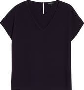 Emporio Armani V-Neck Short Sleeve Cady Top