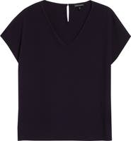 Emporio Armani V-Neck Short Sleeve Cady Top