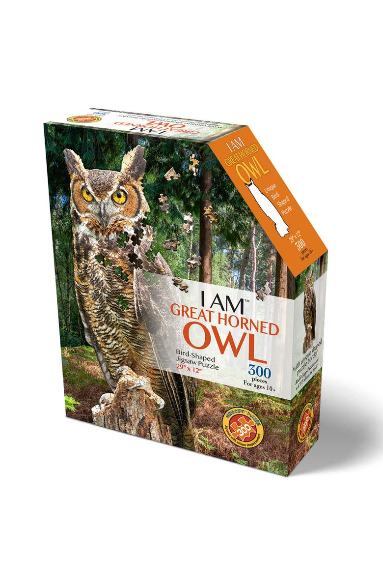 Madd Capp I Am Great Horned Owl 300 Piece Puzzle, Main, color, Multicolored