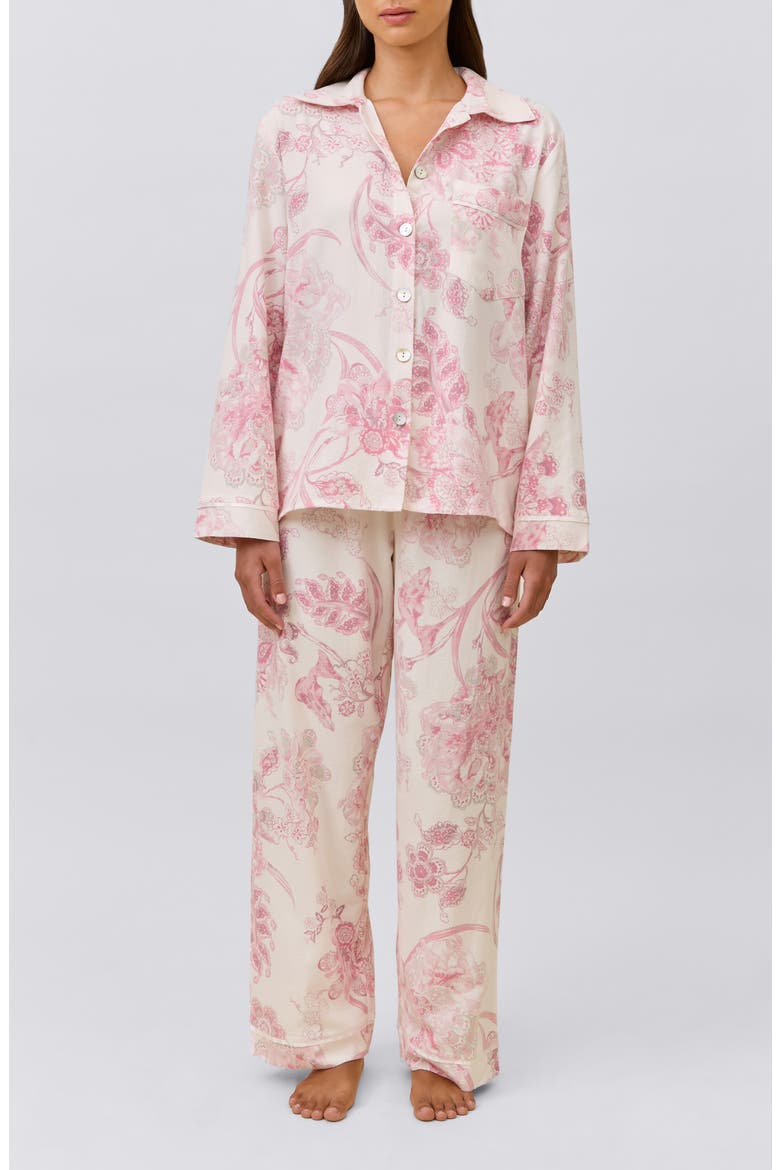 Coco Cosy Brushed Cotton Blend Pajamas, Main, color, ECRU