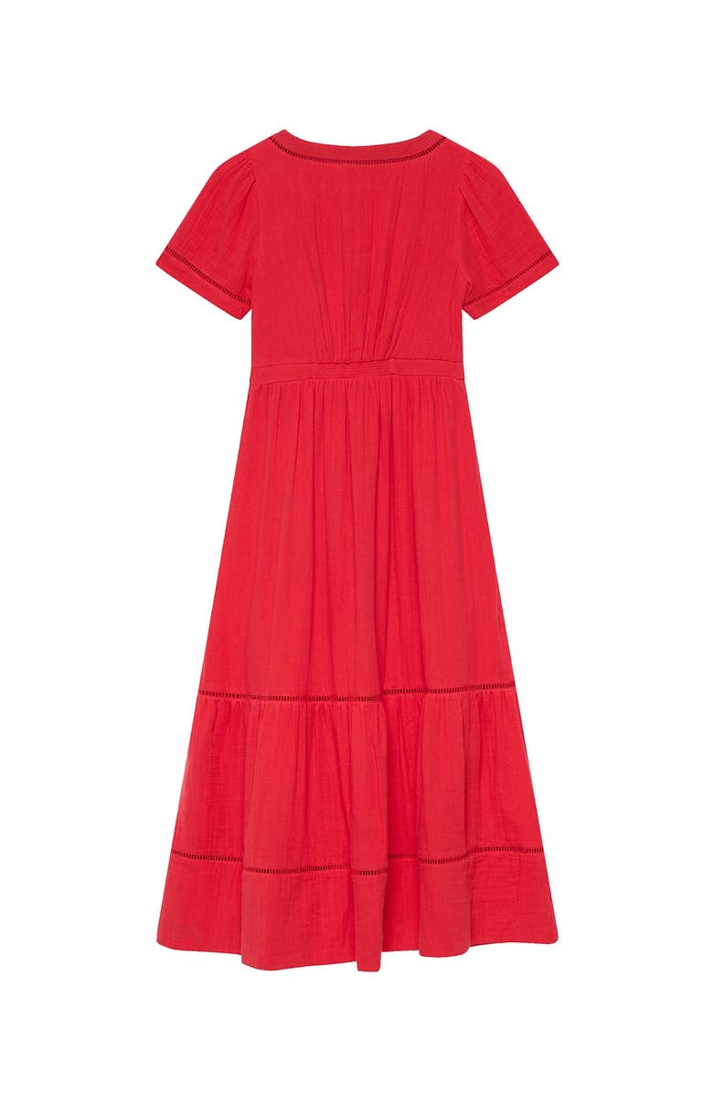 MINT VELVET Cotton Cheesecloth Midi Dress, Alternate, color, Red