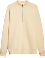 PLAN C Cotton Blend Scuba Knit Half Zip Pullover