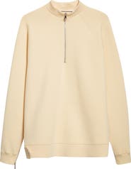 PLAN C Cotton Blend Scuba Knit Half Zip Pullover