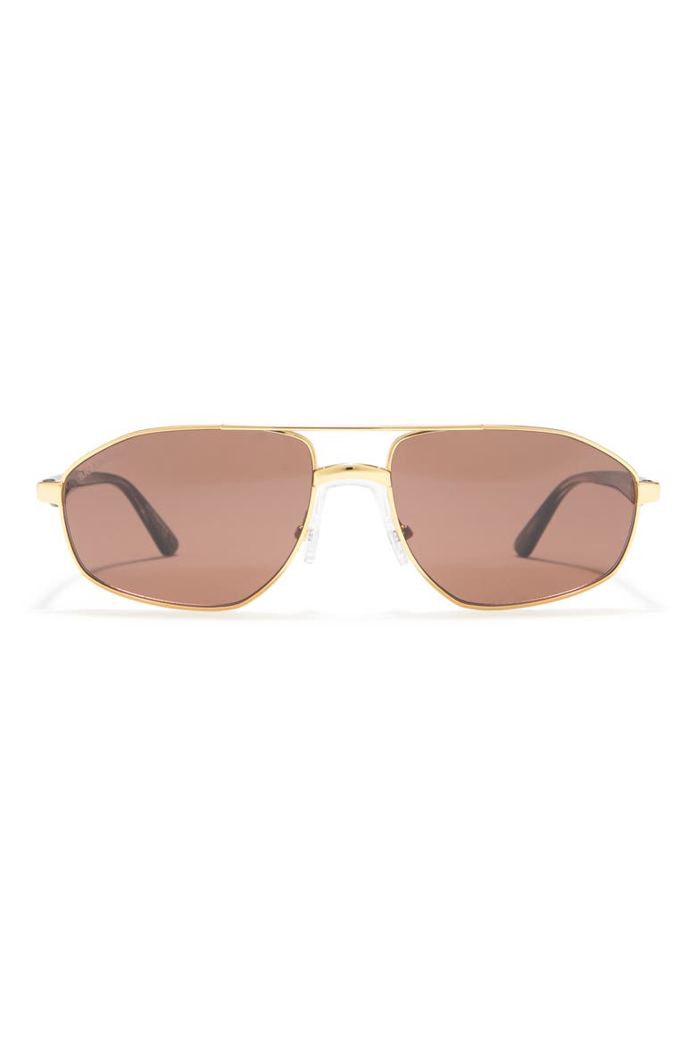 Geometric Fashion Sunglasses, Main, color, GOLD HAVANA BROWN/BRW