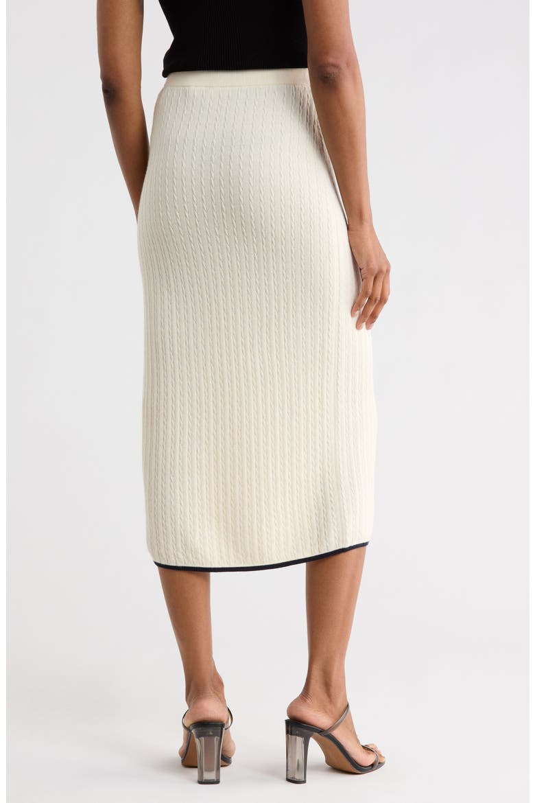 The Cable Cashmere & Silk Skirt, Alternate, color, IVORY/ NAVY MULTI