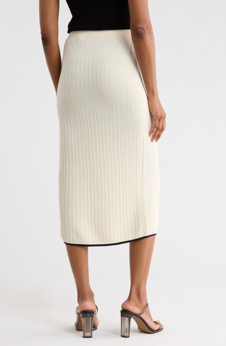 FRAME The Cable Cashmere & Silk Skirt, Alternate, color, Ivory/ Navy Multi