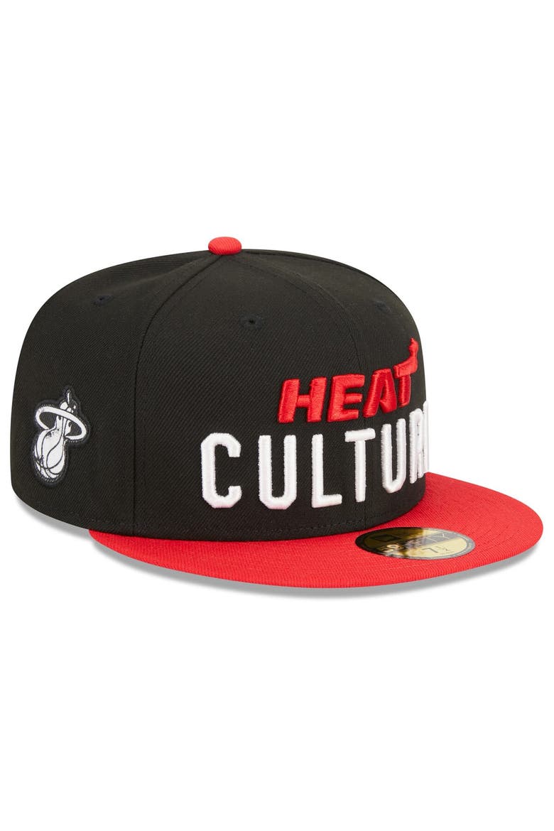 Men's New Era  Black/Red Miami Heat 2023/24 City Edition 59FIFTY Fitted Hat, Main, color, Black