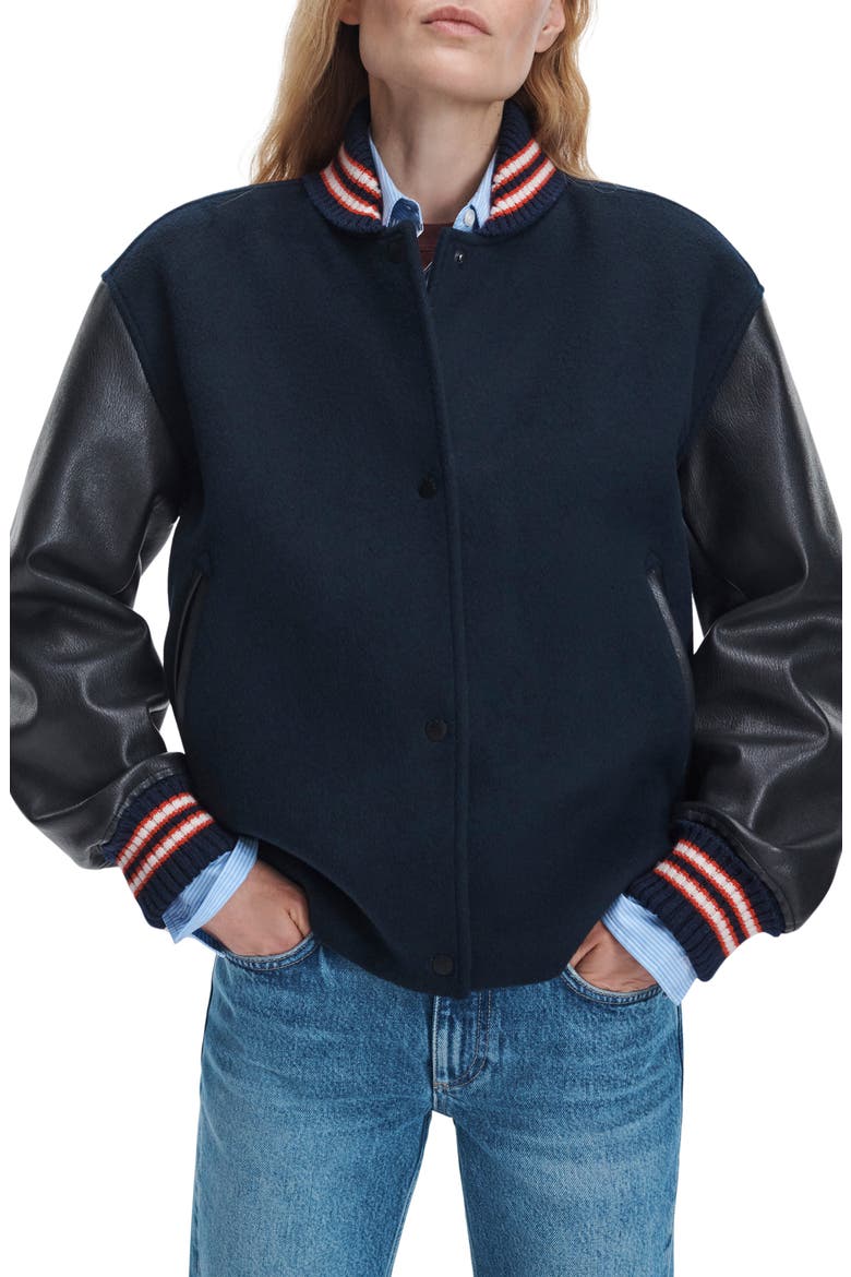 Scarlet Varsity Jacket, Alternate, color, SALUTE