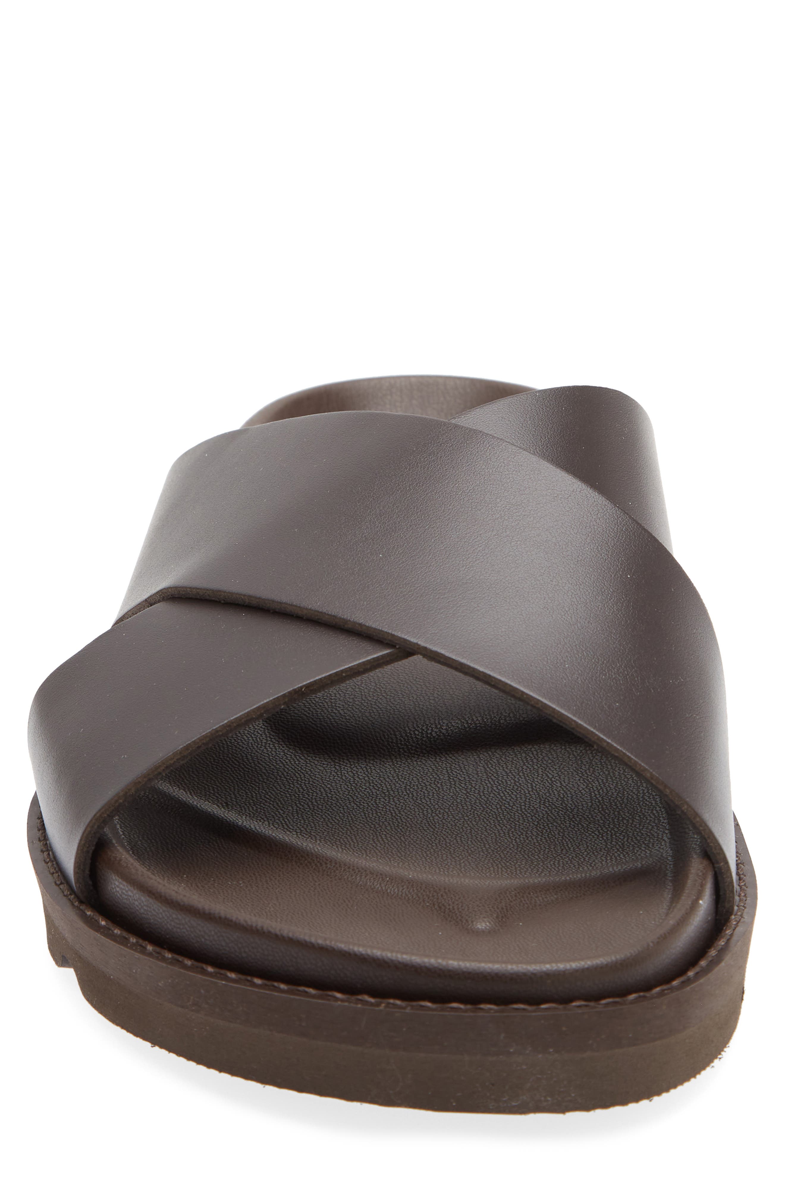 Braga Cross Strap Slide Sandal, Alternate, color, BROWN