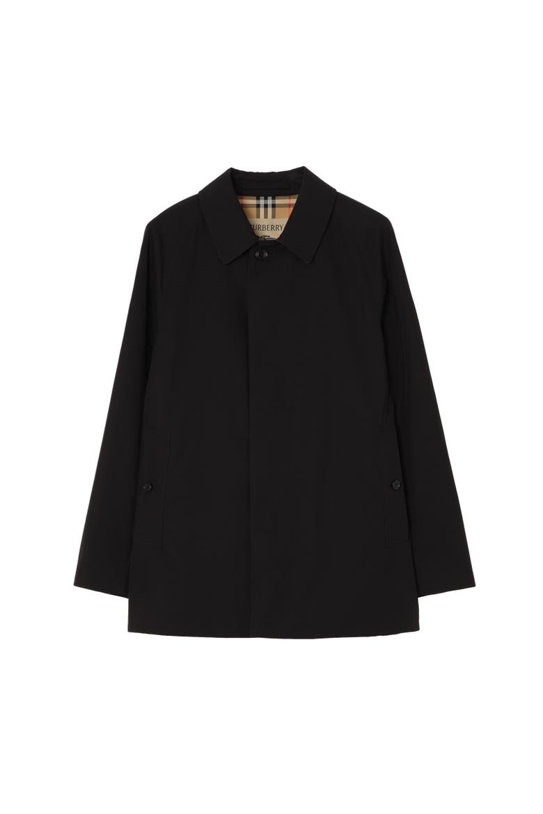 Extra-short Gabardine Camden Car Coat, Alternate, color, Black