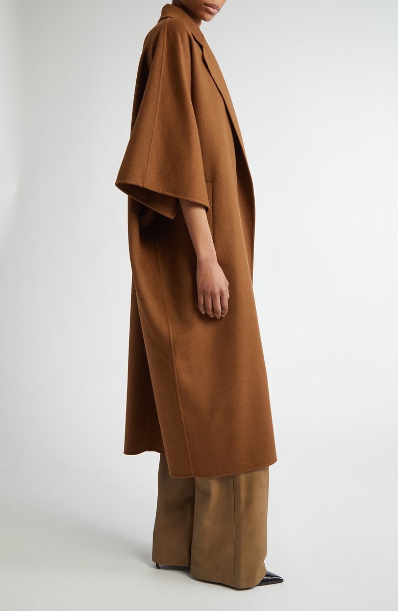 Max Mara Gitano Camel Hair Cape Coat, Alternate, color, Tobacco